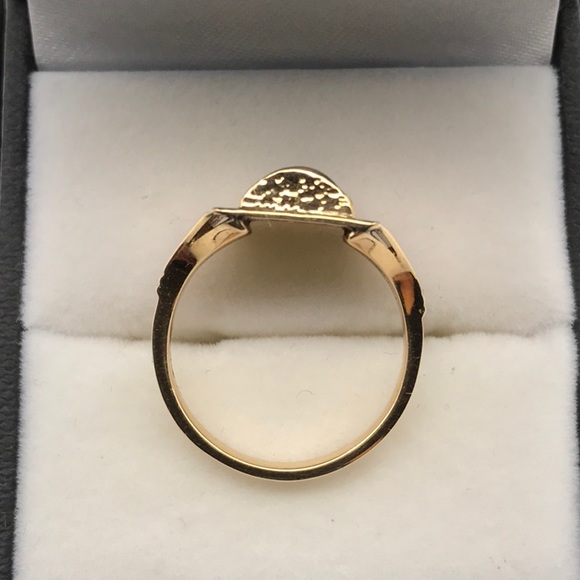 Vintage 14k gold Apple Jade Ring - Picture 3 of 4